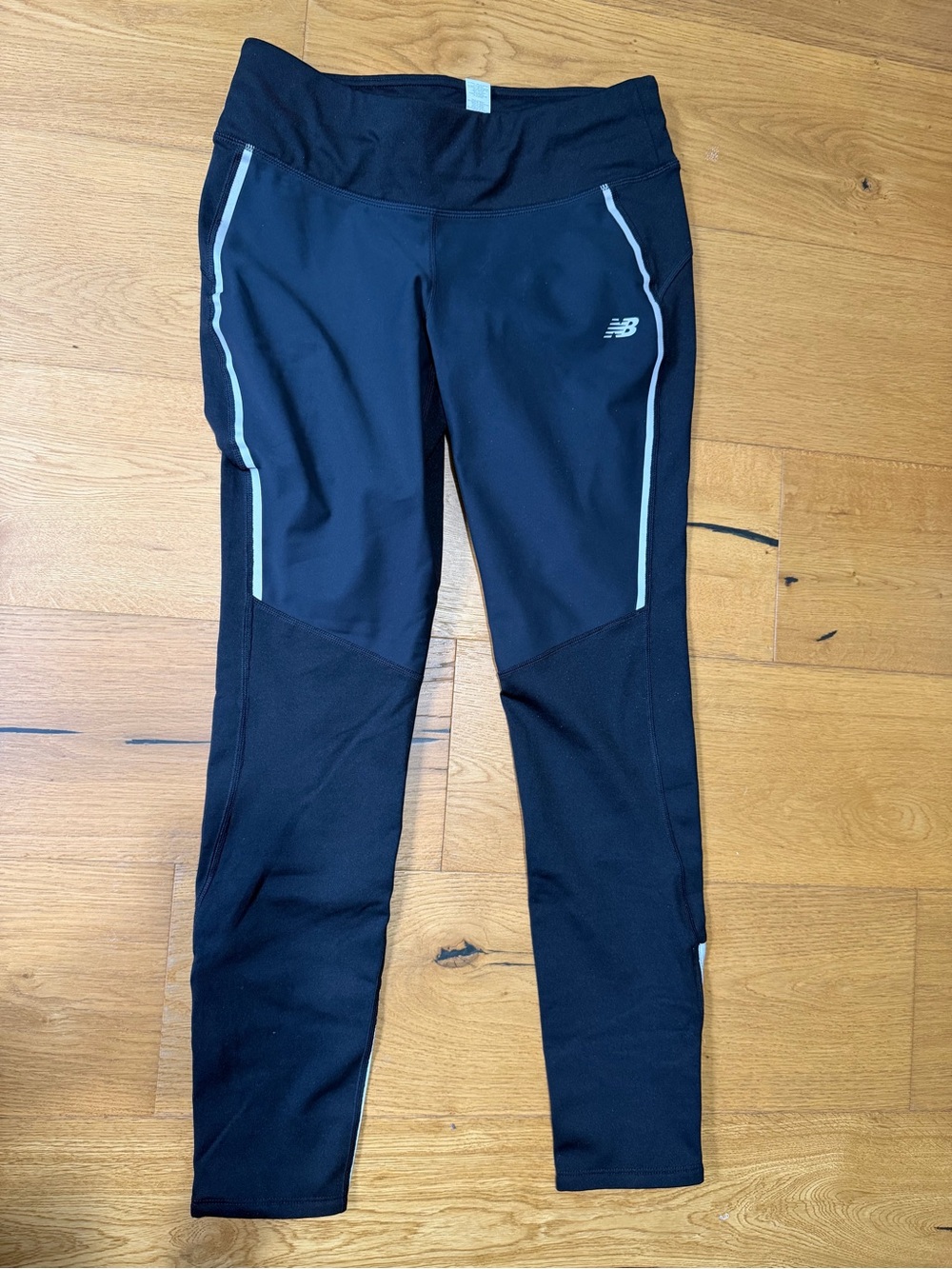 New Balance Black Track Tights with Reflective Piping